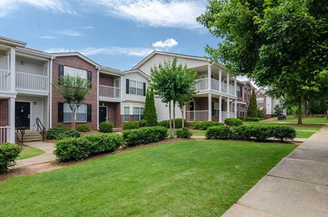 Beautiful landscaping at Villages at Carver in Atlanta, Georgia